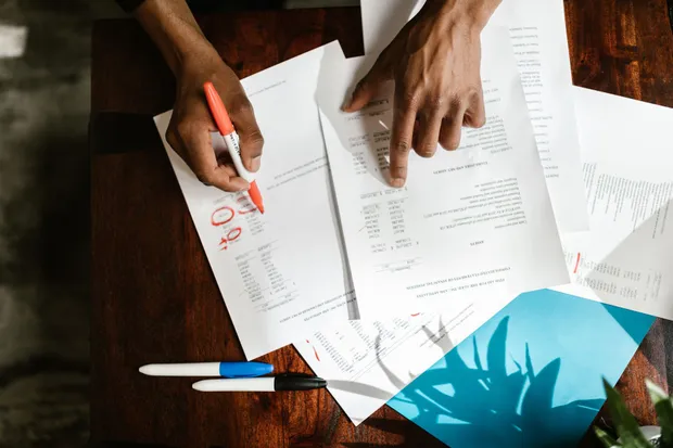 Reviewing financial statements and outstanding balances
